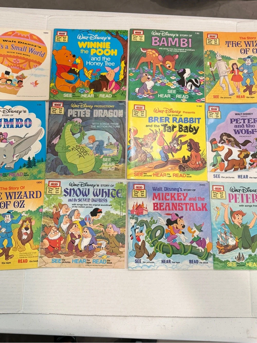 Lot Of (12) Vintage Walt Disney Read Along Books & Tape (BOOKS ONLY NO TAPES)